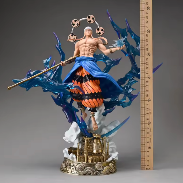 The Thunder God's Judgment ⚡👑✨ – 35cm God Enel Anime Figure. GK PVC Statue & Collectible Model. The Lightning That Ruled Skypiea 🌩️🏴☠️