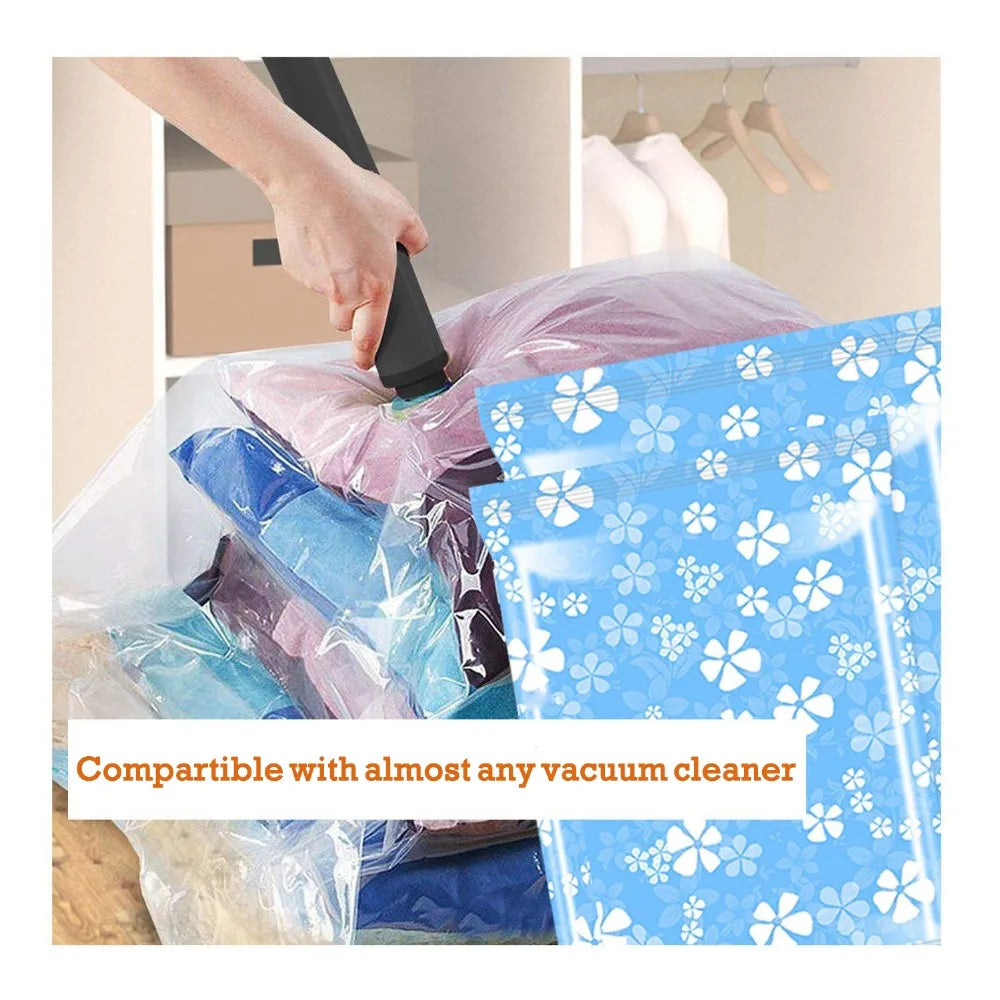 Save 80% more space- with thickened, leak-proof vacuum storage bags.