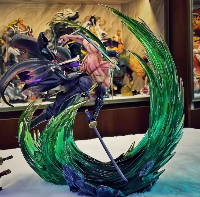 The Luminous Three-Sword Legend ⚔️🟢✨ – 24cm Roronoa Zoro Anime Figure. GK Luminous PVC Statue & Cool Room Decoration. The Pirate Hunter Glows in the Dark 🌟🏴☠️