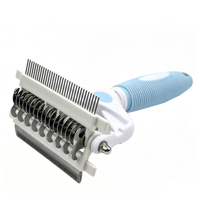 The Shedding Sorcerer 🪄🐾✨ – 3-in-1 Pet Deshedding Brush with Stainless Steel Teeth. Tames Loose Fur on Cats & Dogs 🐱🐶
