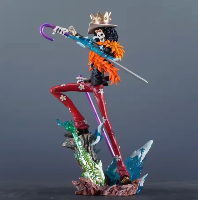 The Soul King's Serenade 💀🎻✨ – 33cm Brook Anime Figure. Premium PVC Statue & Collectible Model. The Gentleman Skeleton Plays On 🎶🏴‍☠️