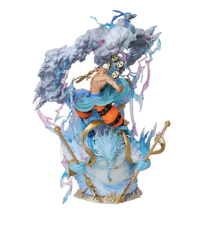 The Thunder God's Judgment ⚡👑✨ – 35cm God Enel Anime Figure. GK PVC Statue & Collectible Model. The Lightning That Ruled Skypiea 🌩️🏴‍☠️