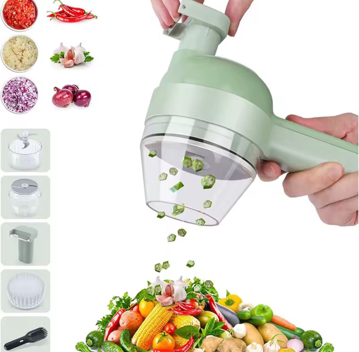 The Chop Sorcerer ⚡🧅✨ – 5-in-1 Wireless Electric Vegetable Chopper. Multi-Function Food Processor. Dice, Slice & Mince in Seconds 🔪🥕