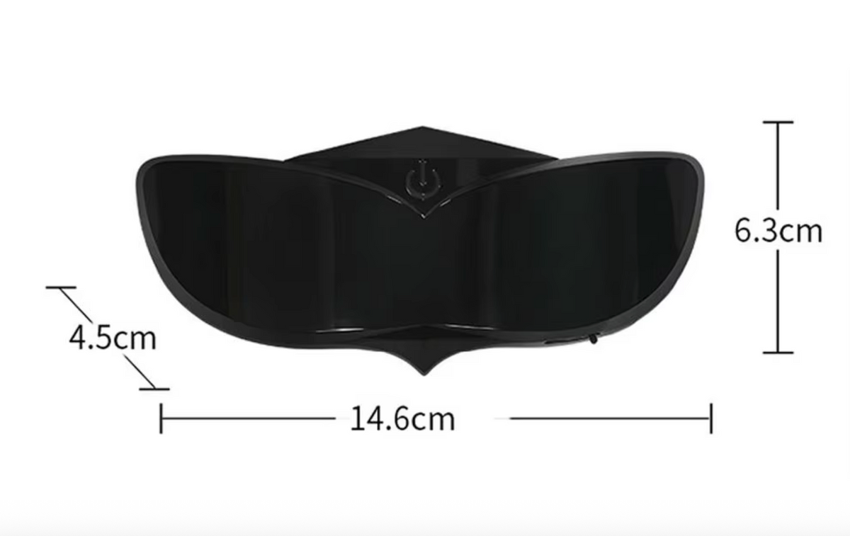 "The Devil's Eye Halo 😈👁️✨ – Programmable RGB LED Helmet Light. Custom Emojis, Dynamic Effects & Brake Warning. Be Seen, Be Iconic 🏍️🔥"