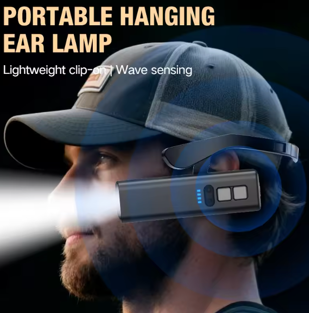 The EarLight Beacon 👂🔦✨ – Rechargeable LED Ear Clip Headlamp. Ultra-Bright, Waterproof & Hands-Free. Light Up Your Run, Ride & Reel 🏃🚴🎣