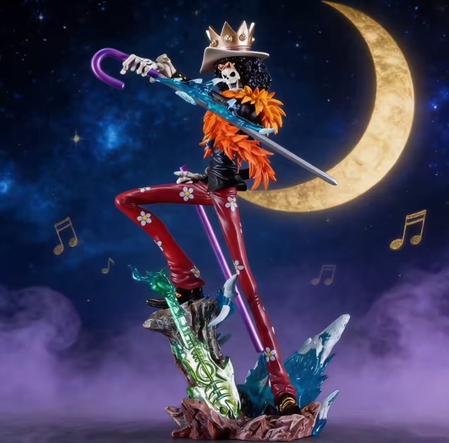 The Soul King's Serenade 💀🎻✨ – 33cm Brook Anime Figure. Premium PVC Statue & Collectible Model. The Gentleman Skeleton Plays On 🎶🏴‍☠️