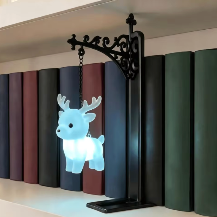 The Enchanted Library Guardian 🦉📚✨ – Vintage Owl, Deer & Bird Bookshelf Lamp. Wrought Iron Fairy Lantern & Bookend. Fantasy Light for Your Study 🕯️🌙