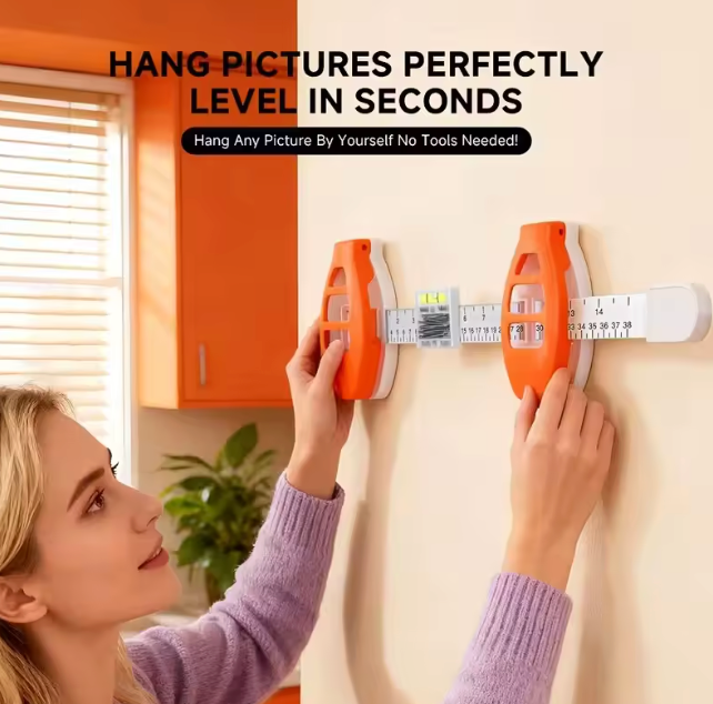 "The Frame Aligner 🖼️📐✨ – Adjustable Picture Hanging Balance & Level Ruler. Nail Positioning & Angle Measuring Tool. Hang Perfectly Straight, Every Time 🔨🏠"