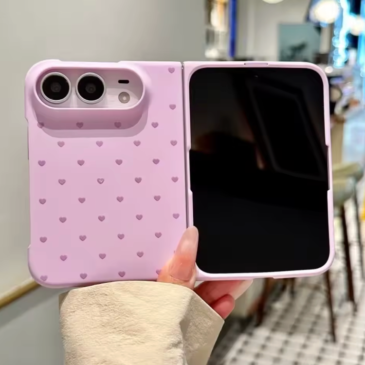 The Lovebloom Armor 💖🌸✨ – Colorful Heart Pattern iPhone Fold Case. All-Inclusive Shockproof PC Hard Bumper. Cute Protection That Falls in Love With Your Phone 📱💕