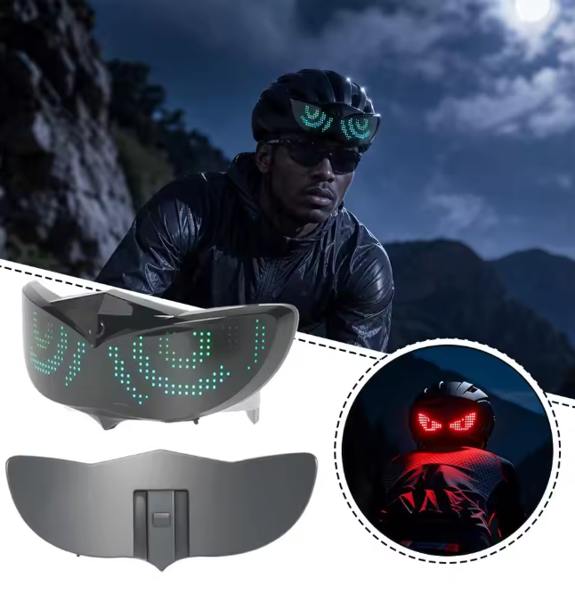 "The Devil's Eye Halo 😈👁️✨ – Programmable RGB LED Helmet Light. Custom Emojis, Dynamic Effects & Brake Warning. Be Seen, Be Iconic 🏍️🔥"