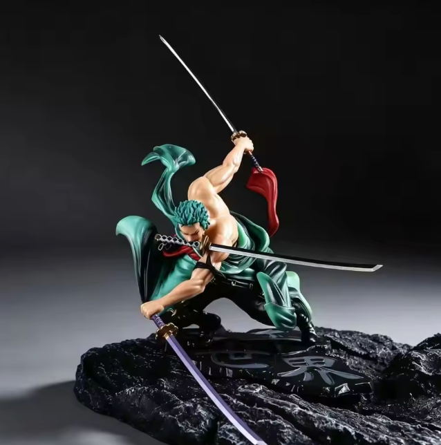 The Three-Sword Legend ⚔️🟢✨ – 10cm Roronoa Zoro Anime Figure. Detailed PVC Action Statue with Three-Blade Pose. The Ultimate Pirate Hunter Collectible 🏴‍☠️🔥