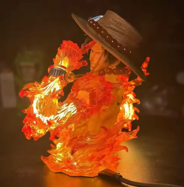 The Flame Emperor's Legacy 🔥🧡✨ – Portgas D. Ace Anime Figure with LED Light. Detailed PVC GK Statue & Collectible. The Fire That Never Goes Out 🏴‍☠️💫