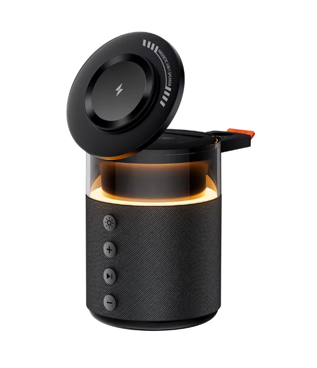 The Nightstand Nexus 🌙🔮✨ – 5-in-1 Magnetic Wireless Charging Station. Built-In Speaker, Night Light & Fast Charging for iPhone, iWatch & AirPods. One Dock to Charge Them All 📱🎵