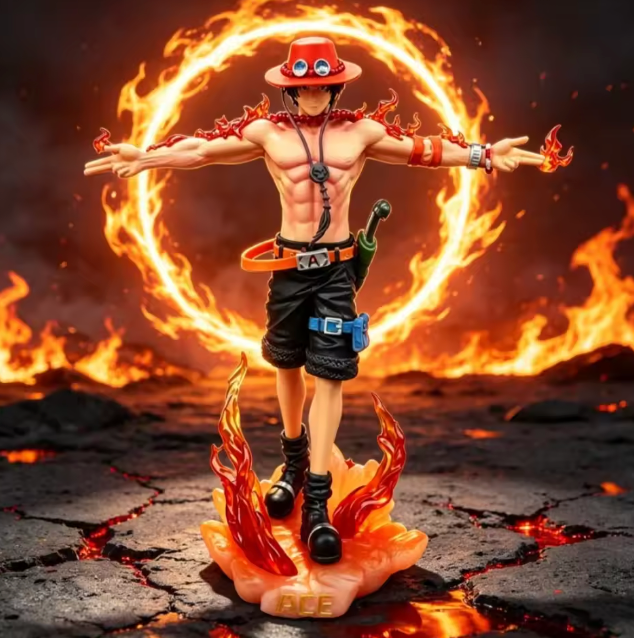The Flame Emperor's Legacy 🔥🧡✨ – Portgas D. Ace Anime Figure with LED Light. Detailed PVC GK Statue & Collectible. The Fire That Never Goes Out 🏴‍☠️💫