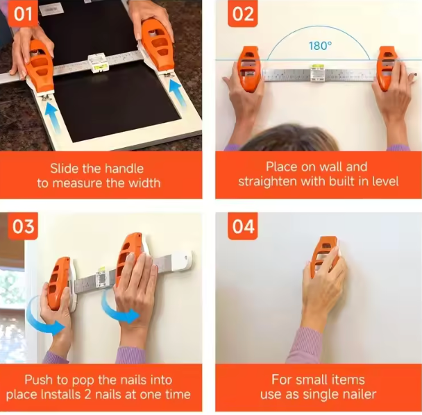 "The Frame Aligner 🖼️📐✨ – Adjustable Picture Hanging Balance & Level Ruler. Nail Positioning & Angle Measuring Tool. Hang Perfectly Straight, Every Time 🔨🏠"