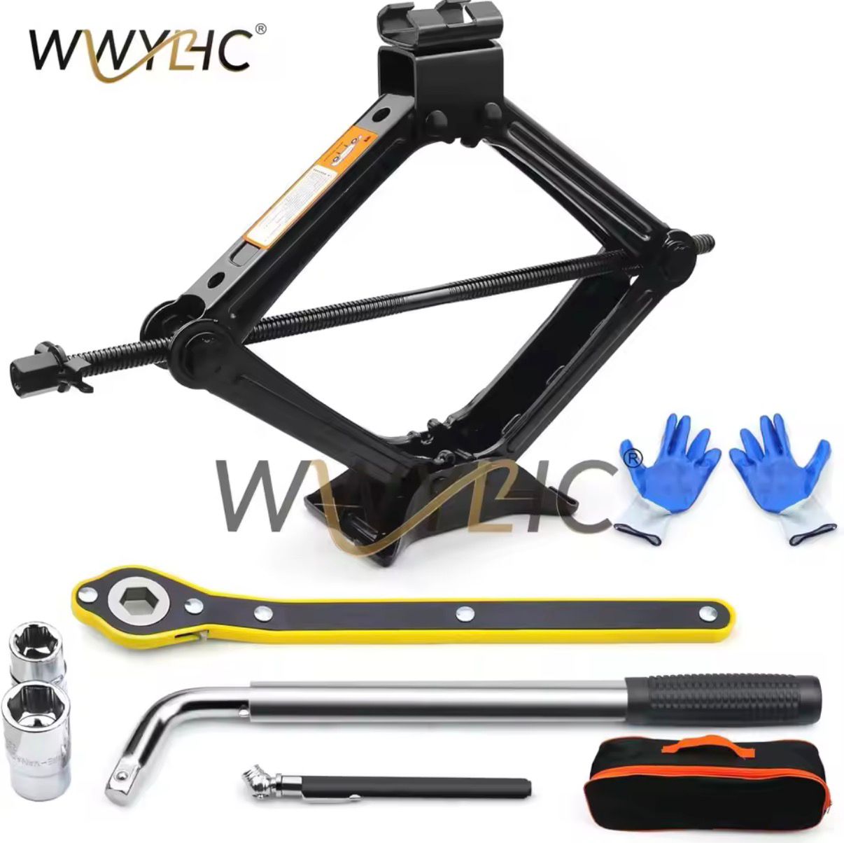 Be roadside ready with this 2-ton heavy-duty scissor jack kit.