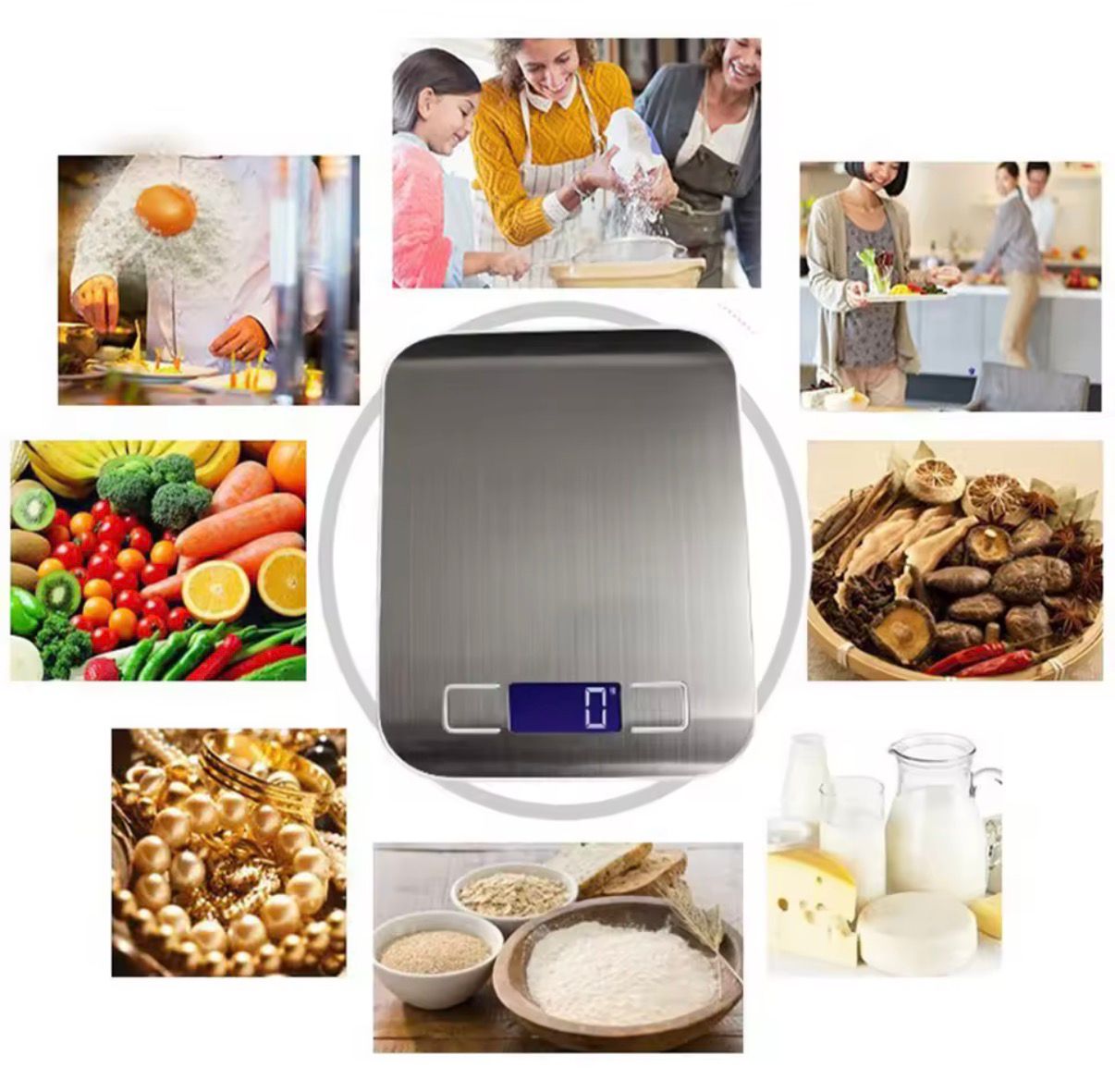High Precision Portable Digital Kitchen Scale-LCD Display, 5kg/1g for Baking & Coffee