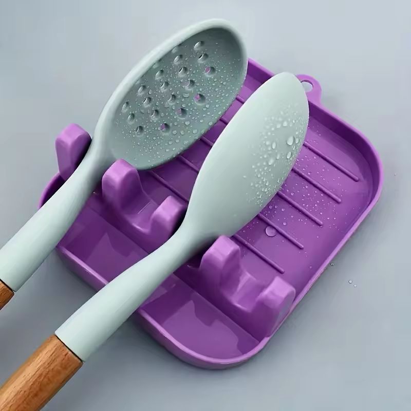 Spoon Rest Organizer - Tidies Countertops, Holds Lids & Utensils