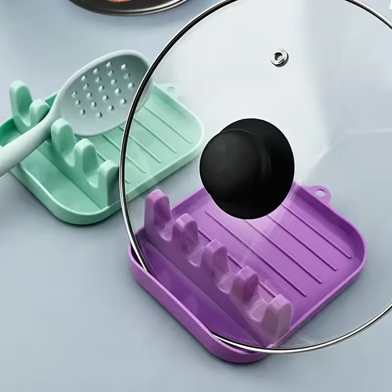 Spoon Rest Organizer - Tidies Countertops, Holds Lids & Utensils