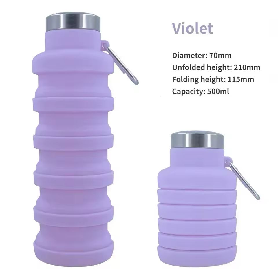 Portable Silicone Water Bottle - Foldable& Collapsible for Travel