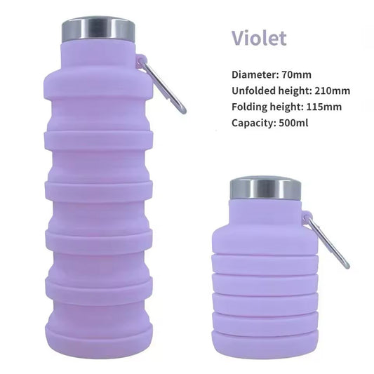 Portable Silicone Water Bottle - Foldable& Collapsible for Travel