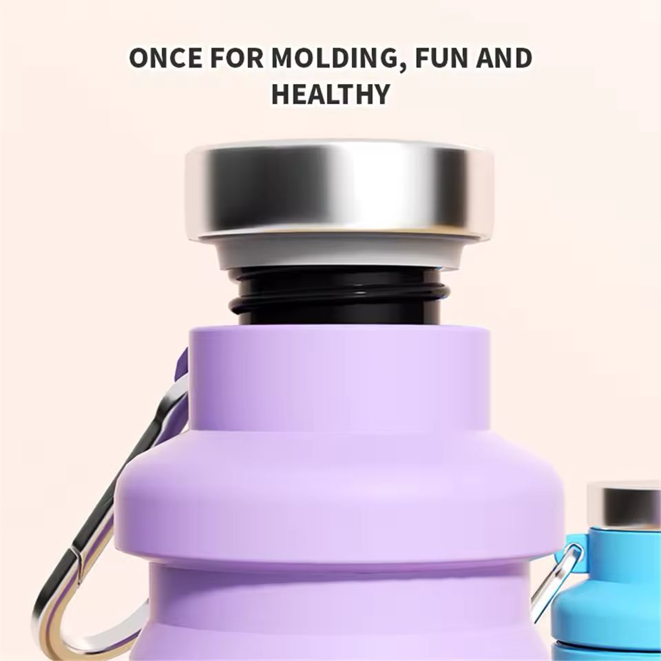 Portable Silicone Water Bottle - Foldable& Collapsible for Travel