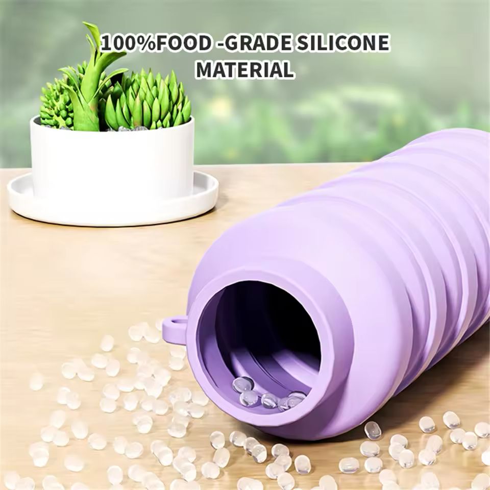 Portable Silicone Water Bottle - Foldable& Collapsible for Travel