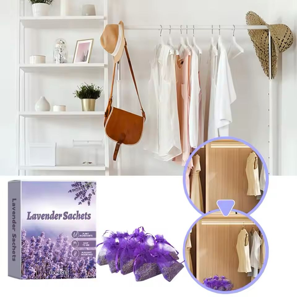 Natural Lavender Sachets (10pk) – Moth-Proof & Fresh Scent for Closets