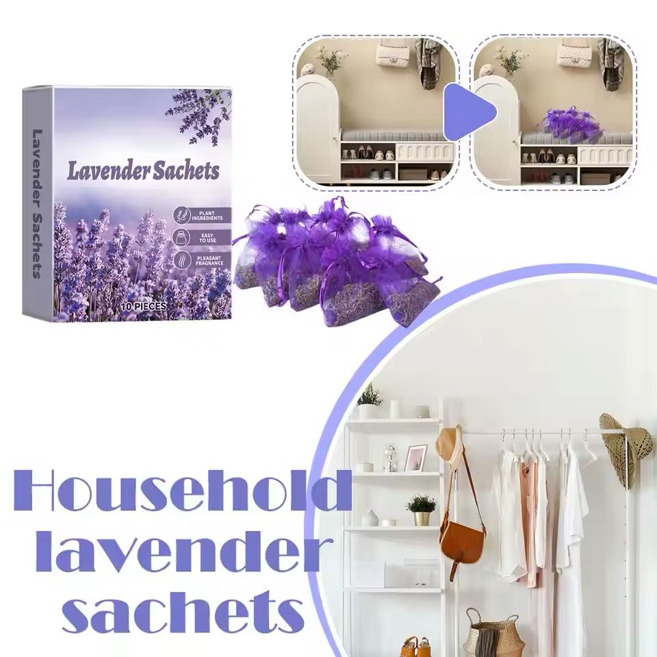 Natural Lavender Sachets (10pk) – Moth-Proof & Fresh Scent for Closets