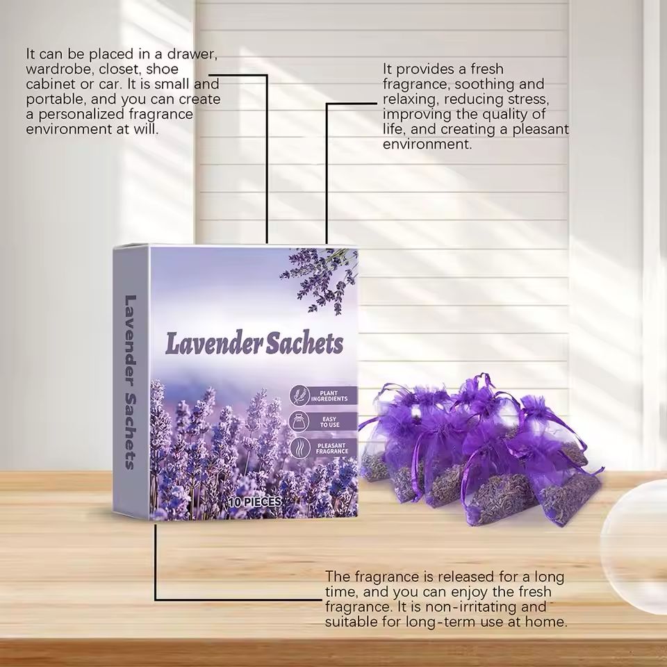 Natural Lavender Sachets (10pk) – Moth-Proof & Fresh Scent for Closets