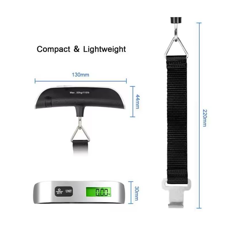50kg Digital Luggage Scale – Portable Backlit LCD for Suitcases & Bags
