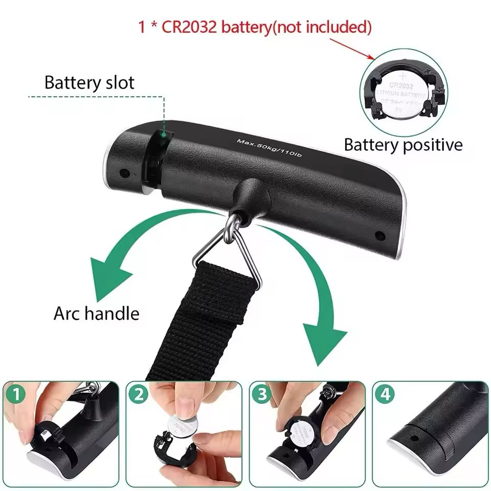50kg Digital Luggage Scale – Portable Backlit LCD for Suitcases & Bags