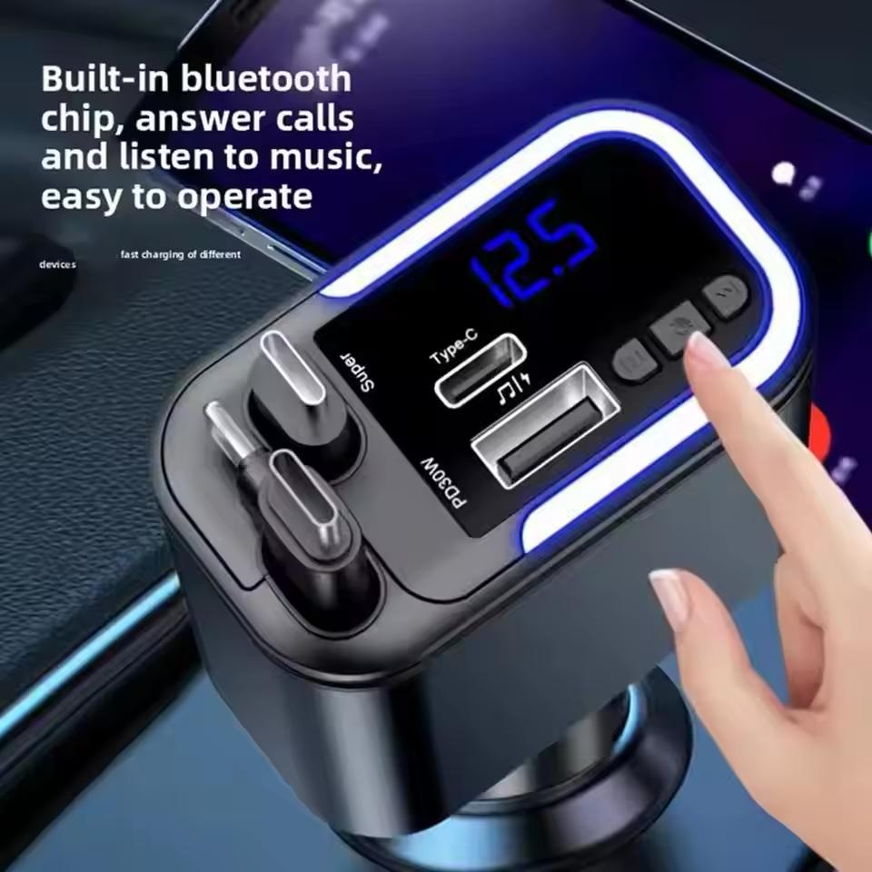 The Lightweaver 🔮✨ – 5-in-1 Retractable USB C Car Charger. 180W Fast Charging + Atmosphere Lights for iPhone, iPad & Android 🚗🔌