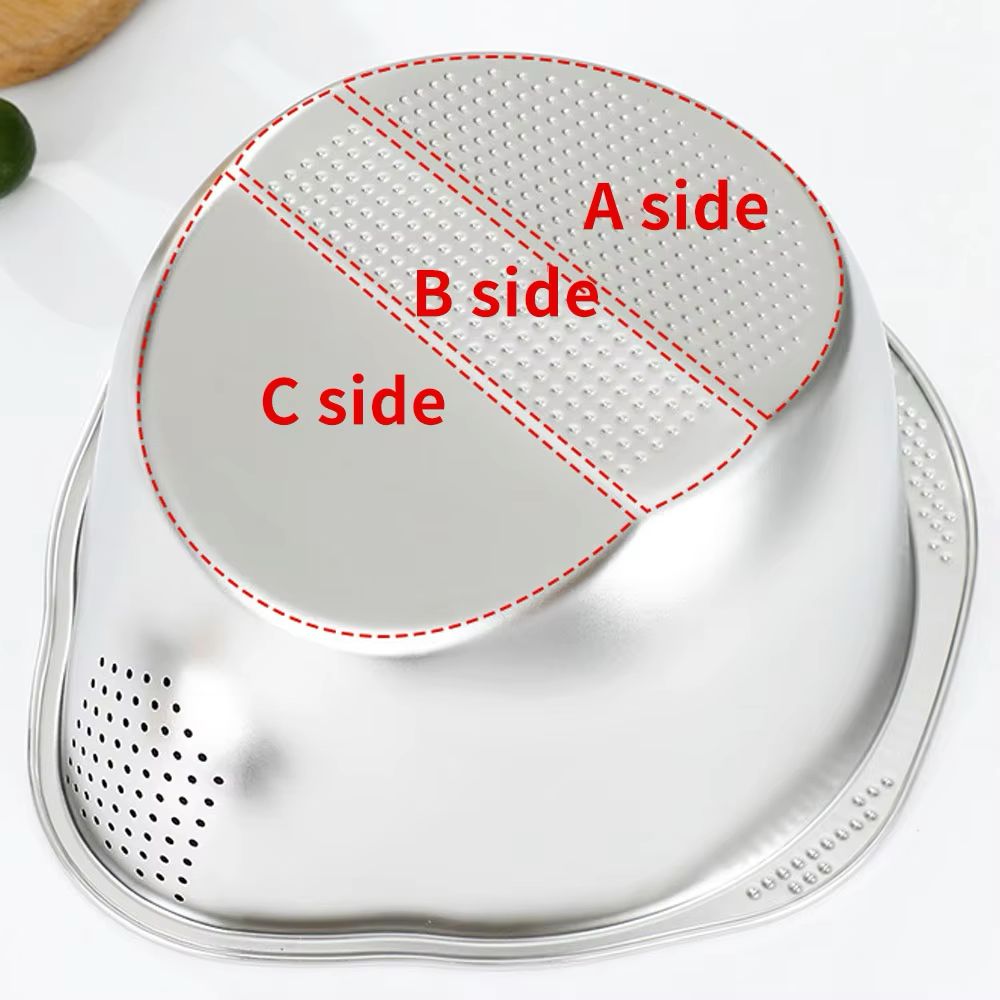 The Crystal Rice Ritual Bowl ✨🍚 – Stainless Steel 304 Rice Washer & Strainer. Sieve, Colander & Fruit/Vegetable Washer in One 🥬💧