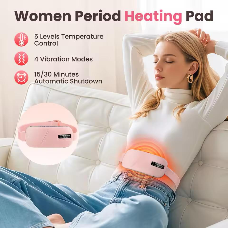 The MoonBelly 🌙✨ – Electric Period Massager + Heating Pad. 5 Levels of Warmth & Vibration. Smart Timer. Winter Warrior for Cramps 🔥💜