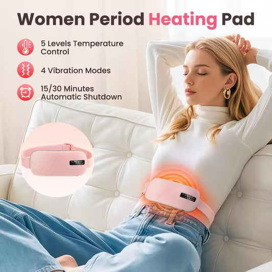 The MoonBelly 🌙✨ – Electric Period Massager + Heating Pad. 5 Levels of Warmth & Vibration. Smart Timer. Winter Warrior for Cramps 🔥💜