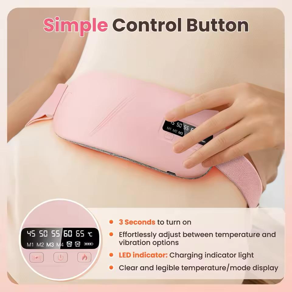 The MoonBelly 🌙✨ – Electric Period Massager + Heating Pad. 5 Levels of Warmth & Vibration. Smart Timer. Winter Warrior for Cramps 🔥💜