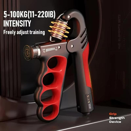 The Iron Grasp 💪⚡ – 5–100kg Adjustable Hand Strengthener. Wrist Expander & Muscle Recovery Tool. For Grip Strength That Bites ✨