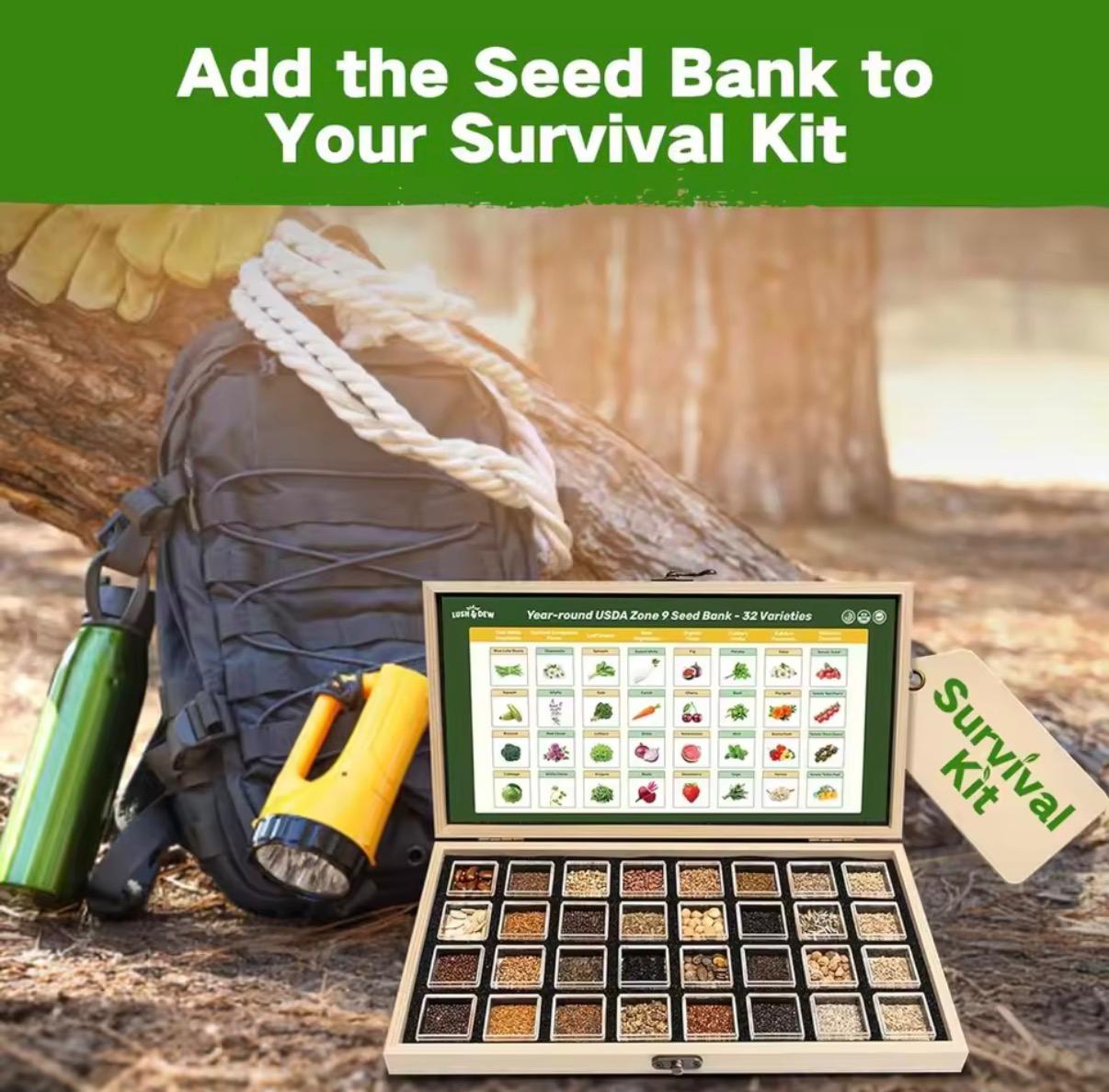 Grow your own food with 32 heirloom seed varieties -over 30,000 seeds total.