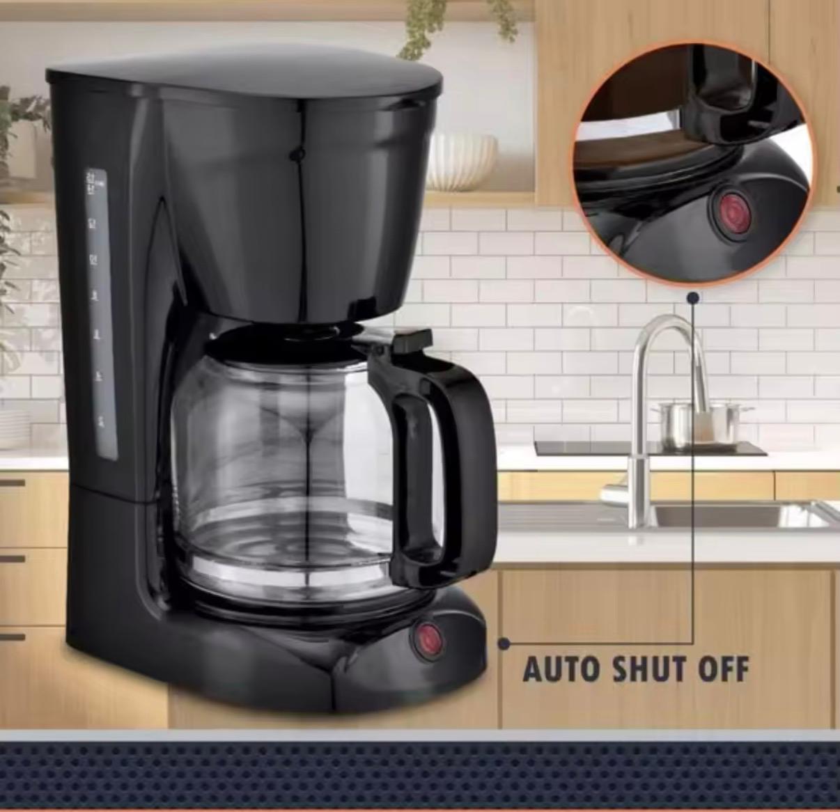 Fresh 5-cup coffee - with auto shut-off and a reusable mesh filter.
