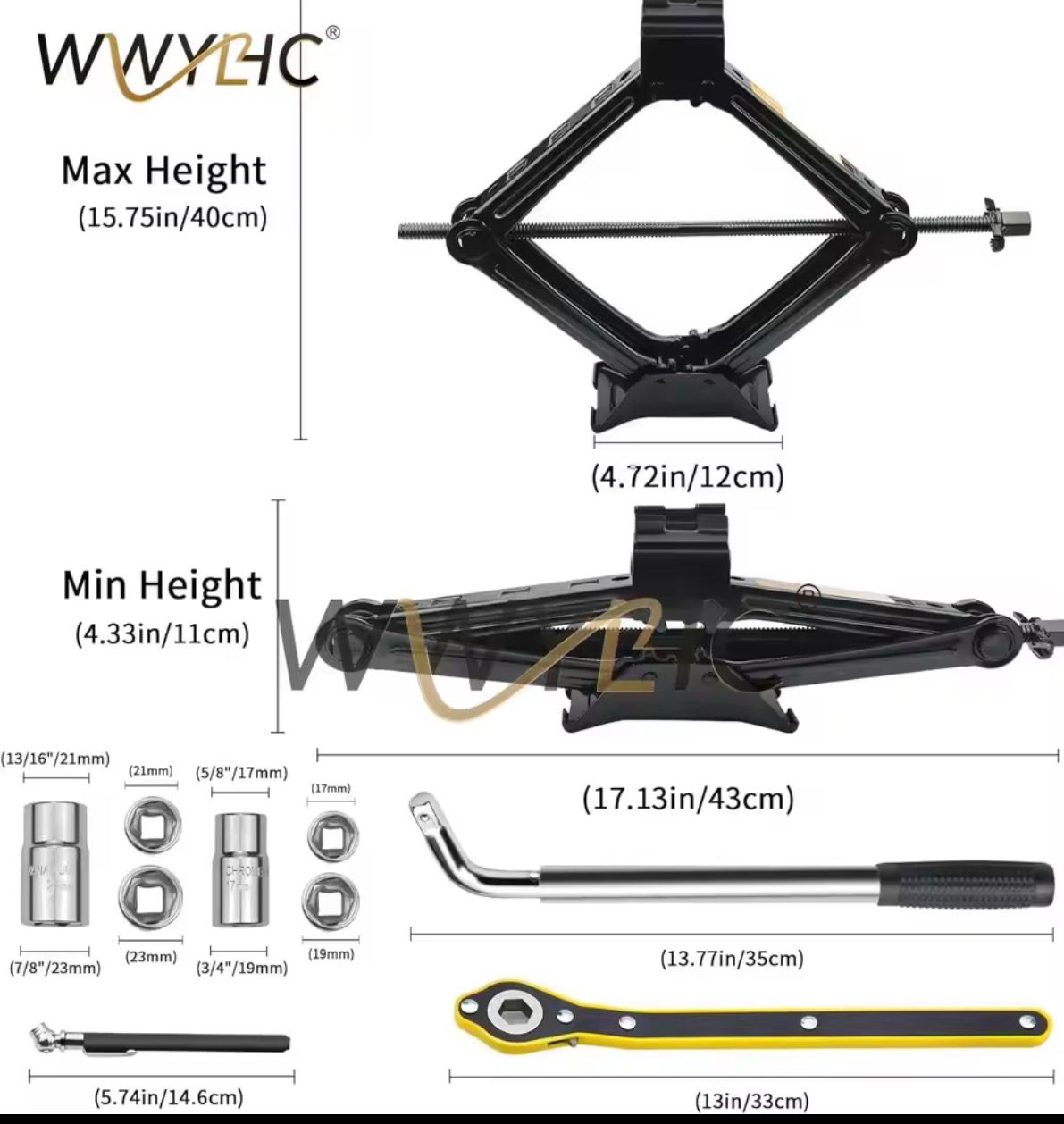 Be roadside ready with this 2-ton heavy-duty scissor jack kit.