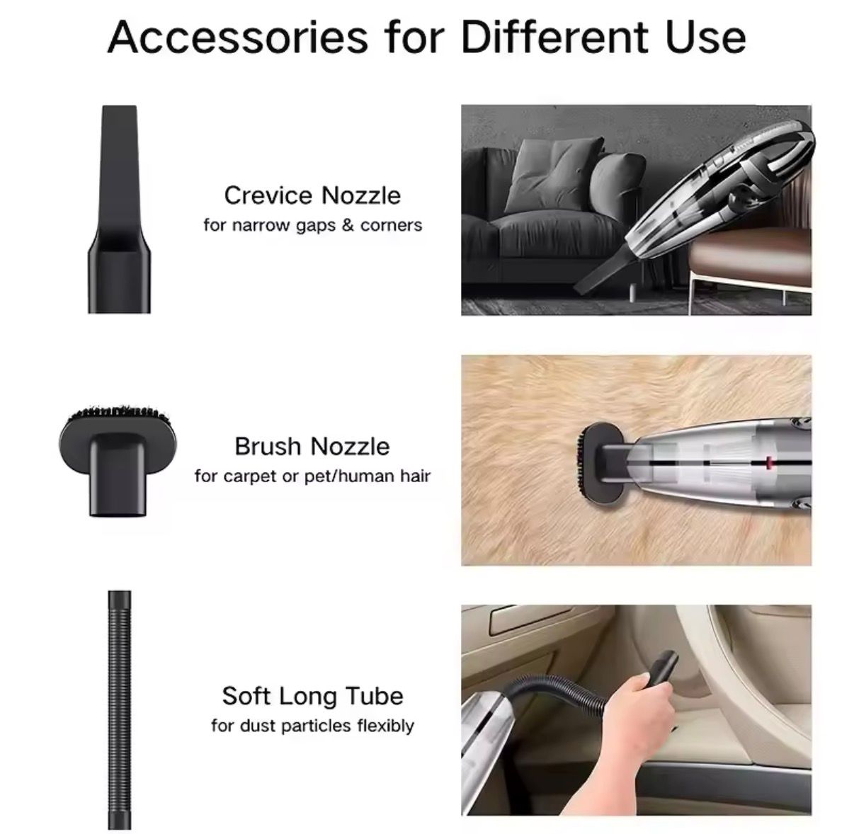 Wireless Handheld Vacuum – Powerful Cyclone Suction, Quick Charge, for Car/Home/Pet Hair