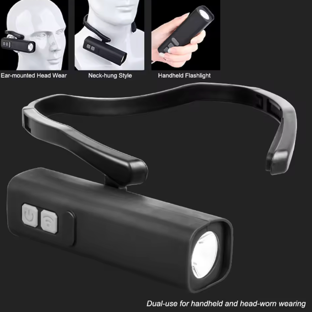 The EarLight Beacon 👂🔦✨ – Rechargeable LED Ear Clip Headlamp. Ultra-Bright, Waterproof & Hands-Free. Light Up Your Run, Ride & Reel 🏃🚴🎣