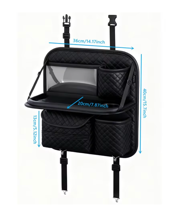 The Backseat Command Post 🚗🪑✨ – Car Seat Organizer with Foldable Table Tray & Tablet Holder. Multi-Pocket Storage for Road Trips & Family Drives 🎒💫