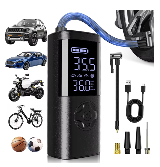 The Tire Whisperer 🚗💨✨ – Cordless 150 PSI Air Compressor with Pressure Gauge. Portable Power for Cars, Bikes, Motorcycles & Balls 🔋💫