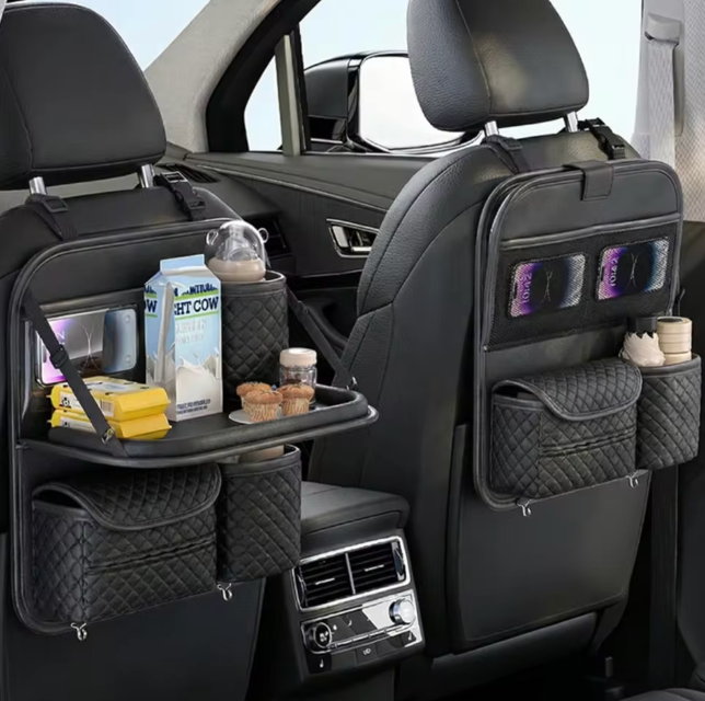 The Backseat Command Post 🚗🪑✨ – Car Seat Organizer with Foldable Table Tray & Tablet Holder. Multi-Pocket Storage for Road Trips & Family Drives 🎒💫