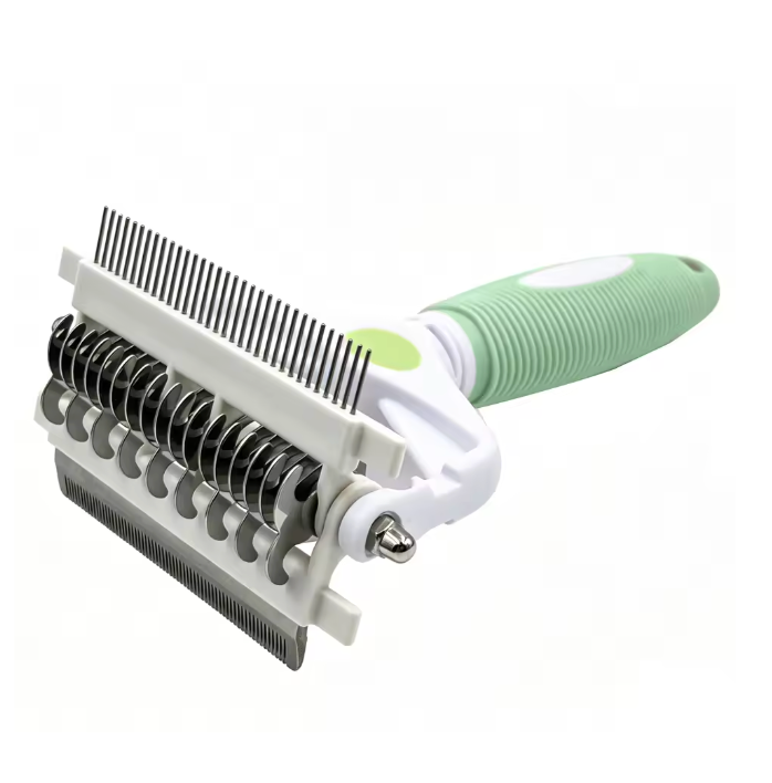 The Shedding Sorcerer 🪄🐾✨ – 3-in-1 Pet Deshedding Brush with Stainless Steel Teeth. Tames Loose Fur on Cats & Dogs 🐱🐶