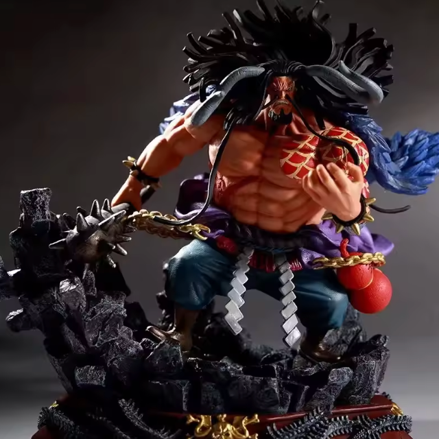 The Strongest Creature's Roar 🐉⚡✨ – 24cm Kaido Anime Figure. One of the Four Emperors PVC Statue & Collectible Model. The Beast That Rules Wano 👹🏴‍☠️